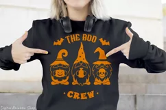 Halloween gnomes svg with quote The boo crew, print for tshirt