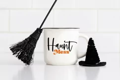 Unleash your Halloween creativity with the enchanting "Haunt Mess" design! Add a touch of spooky charm to your T-shirts and decor today.