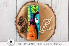 funny halloween tumbler wrap with cute colorful monsters