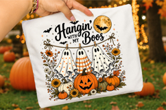 Funny Hanging Ghosts Halloween PNG, Hangin’ With My Boos Product Image 3