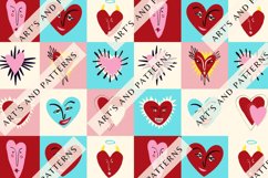 Funky Valentine hearts seamless patterns bundle Product Image 4