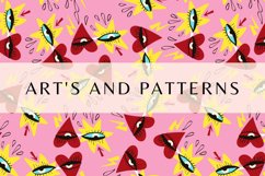 Funky Valentine hearts seamless patterns bundle Product Image 3