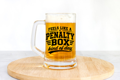 Hockey-themed SVG design with strong athletic lettering and layered text layout, featuring the phrase about a penalty box day, perfect for shirts, hoodies, and sports moms.