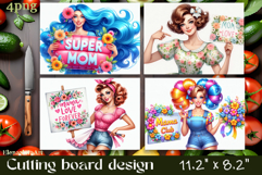 Funny Housewife Kitchen Cutting Board Sublimation PNG Product Image 1