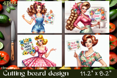 Funny Housewife Kitchen Cutting Board Sublimation PNG Product Image 1