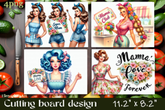 Funny Housewife Kitchen Cutting Board Sublimation PNG Product Image 1