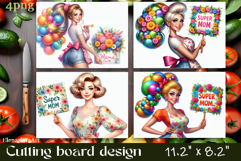 Funny Housewife Kitchen Cutting Board Sublimation PNG Product Image 1