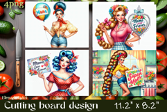 Funny Housewife Kitchen Cutting Board Sublimation PNG Product Image 1