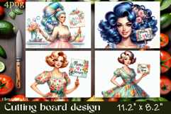 Funny Housewife Kitchen Cutting Board Sublimation PNG Product Image 1