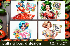 Funny Housewife Kitchen Cutting Board Sublimation PNG Product Image 1