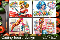 Funny Housewife Kitchen Cutting Board Sublimation PNG Product Image 1
