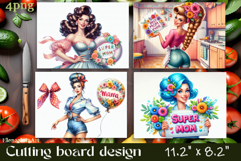 Funny Housewife Kitchen Cutting Board Sublimation PNG Product Image 1