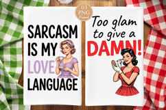 Funny Housewife Kitchen Towel, Retro Cupcake Baker PNG Product Image 3