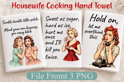 Retro Housewife Kitchen Towel Bundle, Sarcastic Women Quotes Product Image 3
