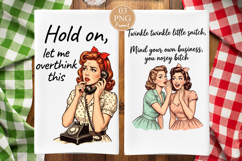 Funny Housewife Kitchen Towel SVG, Retro Overthink PNG Product Image 3