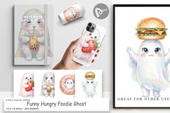 Hungry Foodie Ghost Digital Paper Product Image 1