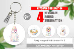 Hungry Foodie Ghost Keychain Product Image 1