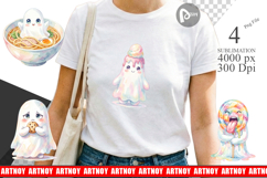 Hungry Foodie Ghost Sublimation Product Image 1