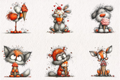 Funny Ice Cream Animals Clipart Product Image 5