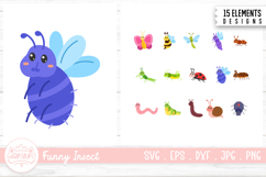 Cute and Funny Insect Cartoon Illustration Bundle Product Image 1