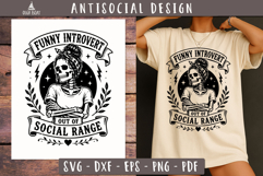Funny Introvert Skull SVG PNG Antisocial design