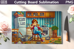 Funny Kitchen Cutting Board | Kitchen Chaos Scenes Product Image 1