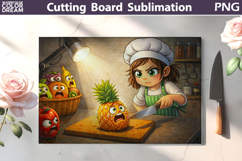 Funny Pineapple Kitchen Scene | Cutting Board Design Product Image 1