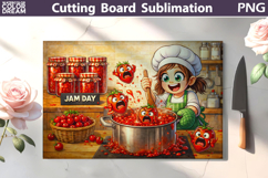 Funny Jam Cooking Scene | Cutting Board Design Product Image 1
