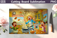Pancake Explosion Mom Scene | Funny Cutting Board Product Image 1
