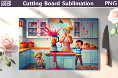 Blender Explosion Kitchen Scene | Funny Cutting Board Product Image 1
