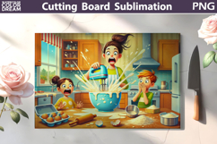 Mixer Splash Kitchen Scene | Funny Cutting Board Product Image 1