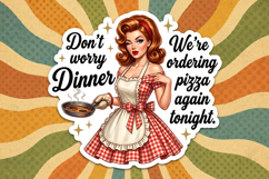 Funny Kitchen Housewife Sticker Design Product Image 1