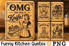Funny Kitchen Quotes PNG, Engrave Cutting Board Design Product Image 1