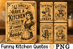 Funny Kitchen Quotes PNG, Highland Cow Cutting Board Design Product Image 1
