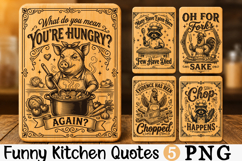 Funny Kitchen Quotes PNG, Raccoon Pig Cutting Board Design Product Image 1