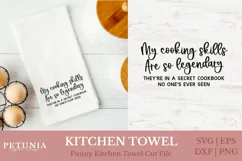 FUNNY KITCHEN SAYINGS SVG CUT FILE BEING USED AS FUNNY KITCHEN TOWEL PRINT