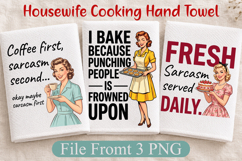 Retro Housewife Kitchen Towel Bundle, Sarcastic Women Quotes Product Image 5