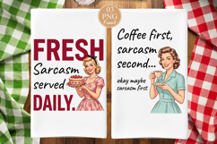 Funny Kitchen Towel SVG, Retro Baker Woman PNG, Product Image 3