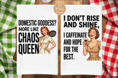 Funny Kitchen Towel SVG, Retro Chaos Queen PNG Product Image 1