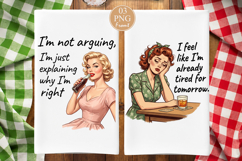 Funny Kitchen Towel SVG, Retro Sassy Woman PNG Product Image 3