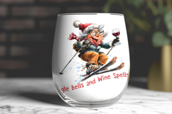 Christmas wine tumbler sublimation designs Funny old lady Product Image 2