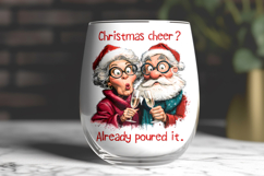 Christmas wine tumbler sublimation Funny old lady Santa PNG Product Image 2