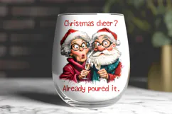 Christmas wine tumbler sublimation Funny old lady Santa PNG Product Image 2