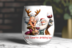 Christmas wine tumbler sublimation Funny old lady Santa PNG Product Image 3