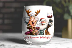 Christmas wine tumbler sublimation Funny old lady Santa PNG Product Image 3