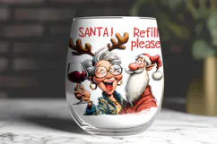 Christmas wine tumbler sublimation Funny old lady Santa PNG Product Image 4