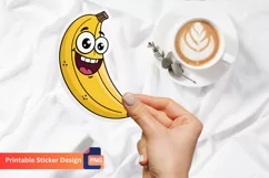 Funny Laughing Banana Sticker, Cartoon Banana Sticker Product Image 1