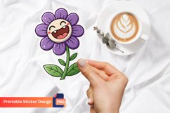 Funny Laughing Purple Flower Sticker,Laughing Flower Sticker Product Image 1