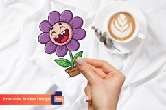 Funny Laughing Purple Flower Sticker,Laughing Flower Sticker Product Image 1