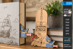 Funny Bookmark Laser Cut | Page Marker | Engraved | Pirate Product Image 1